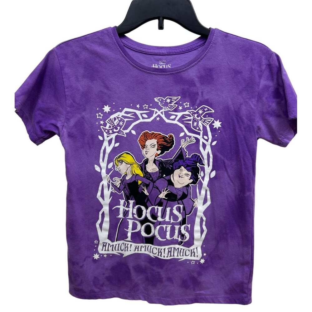 Disney Hocus Pocus Graphic T Shirt Halloween Girls Size L 10-12 Purple